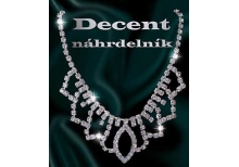Decent náhrdelník - strass stříbřený